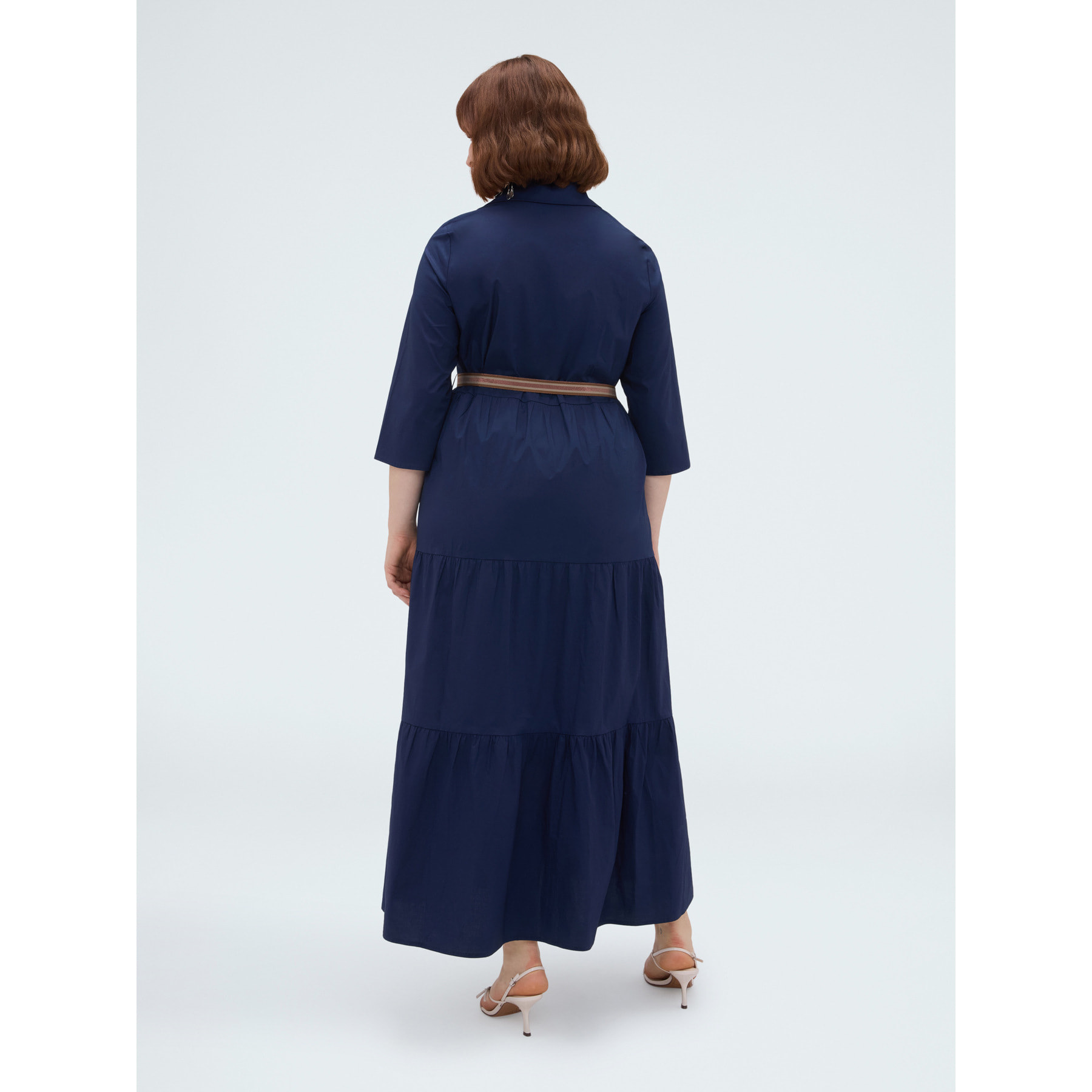 Fiorella Rubino - Vestido camisero Power en viscosa - Azul