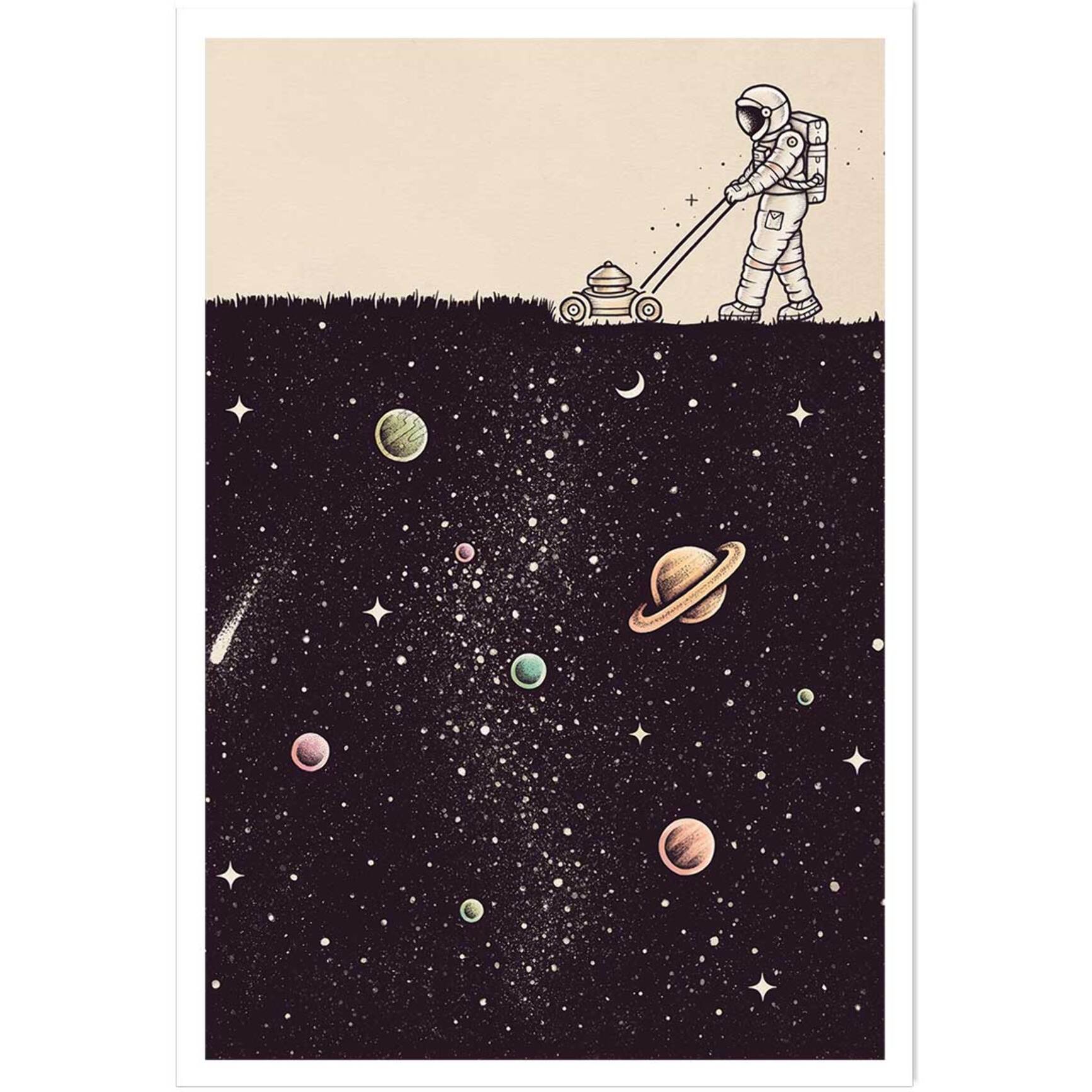 Affiche enfant space tondeuse  Affiche seule