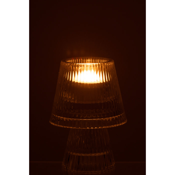J-Line bougeoir Chapeau - verre - transparent
