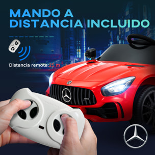 Coche Eléctrico para Niños de +3 Años Mercedes-Benz AMG GTR Carro Eléctrico Infantil con Batería 12V Mando a Distancia Faros Bocina Música y Pantalla Rojo