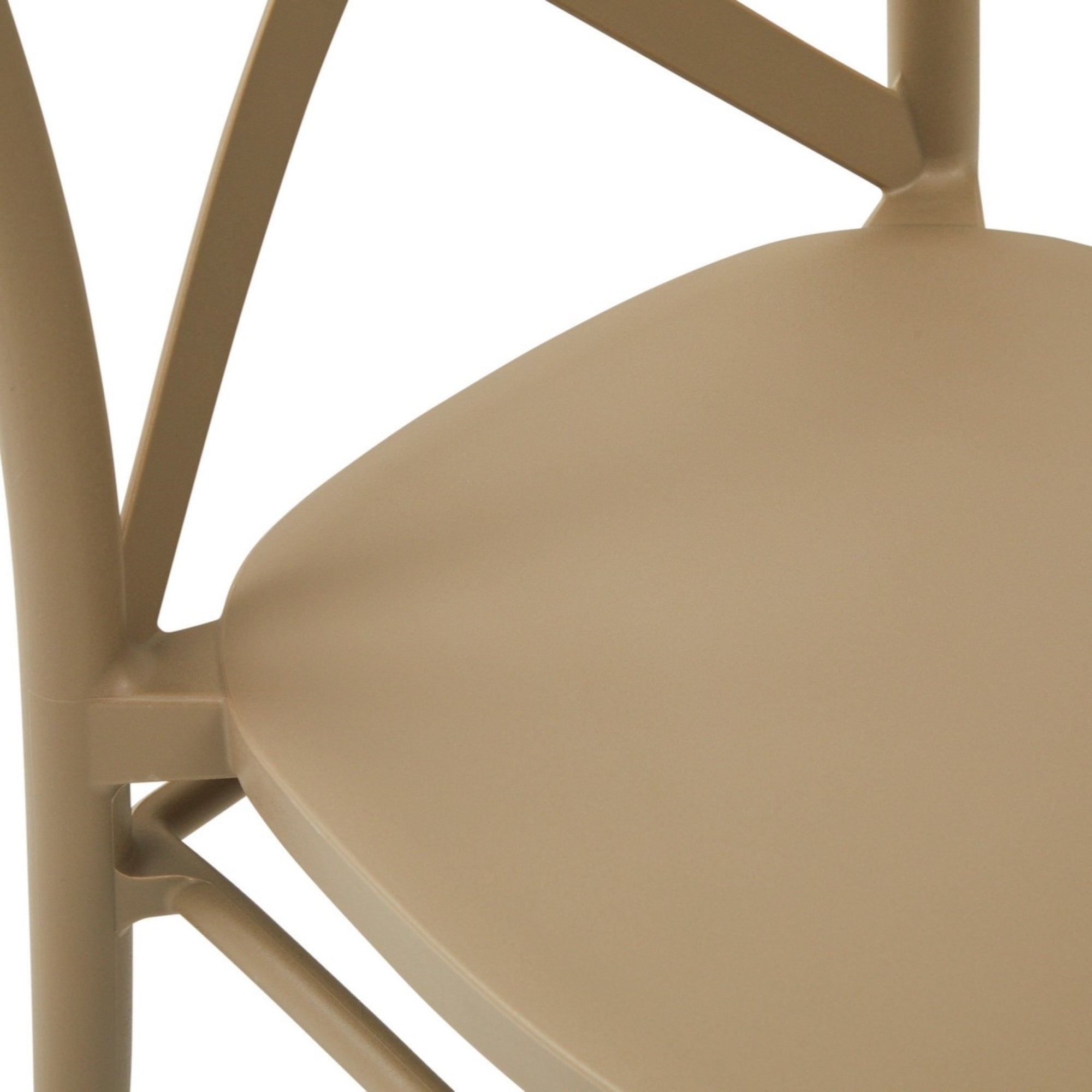 Set di 4 sedie ROTTERDAM in polipropilene tortora, impilabili