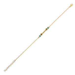 Bracciale con Elemento Texture Corda e Cubic Zirconia Blu, Verdi e Bianche