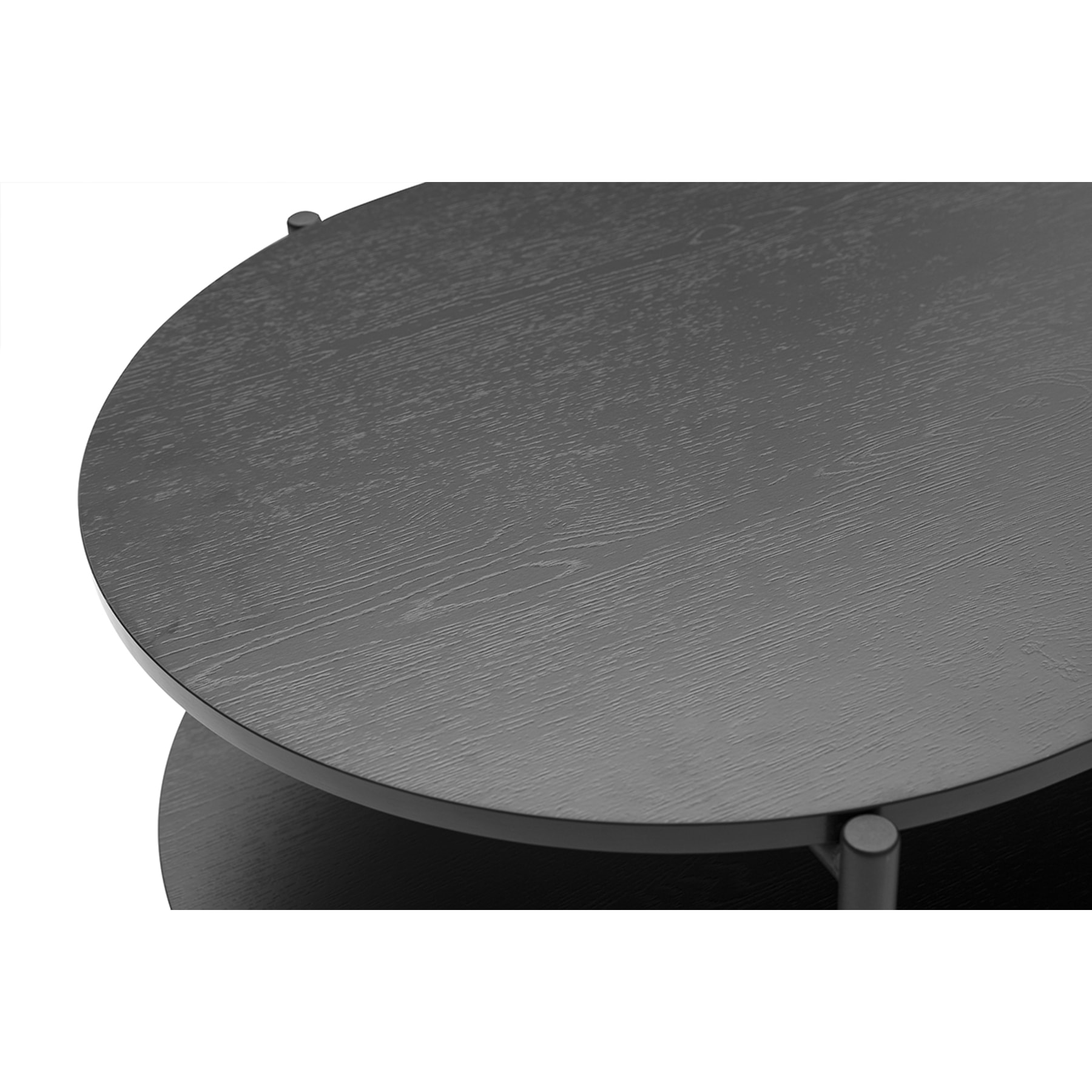 Table basse ovale finition bois noir et métal L115 cm BRUNA