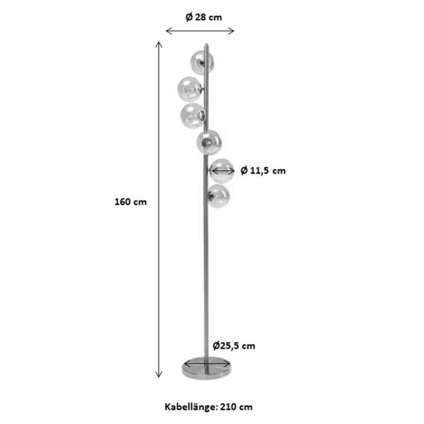 Lampadaire Scala Balls 160cm chromé Kare Design