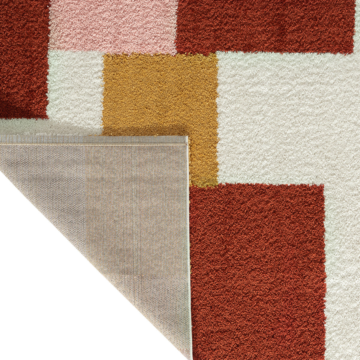 Aquarelle - tapis chambre d'enfant à motif géométrique terra