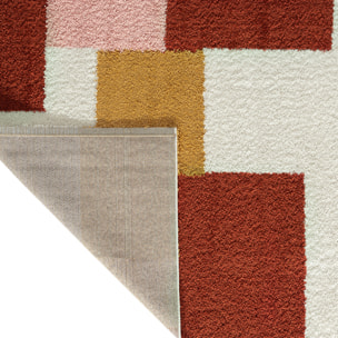 Aquarelle - tapis chambre d'enfant à motif géométrique terra