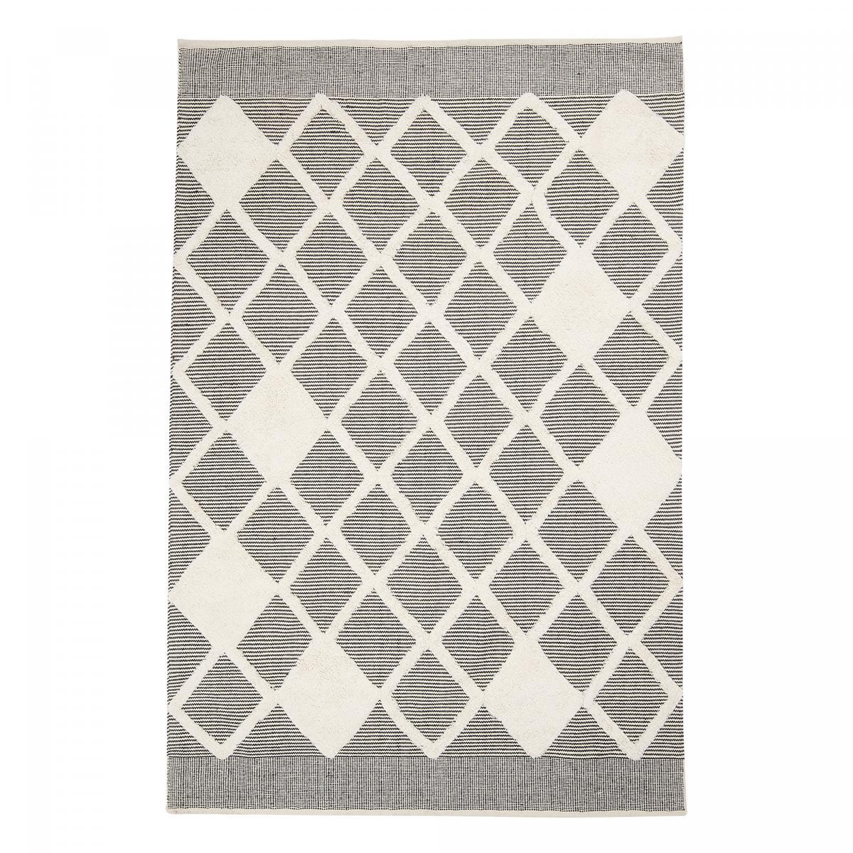 Tapis kilim fait main en coton motif faux uni KEDE