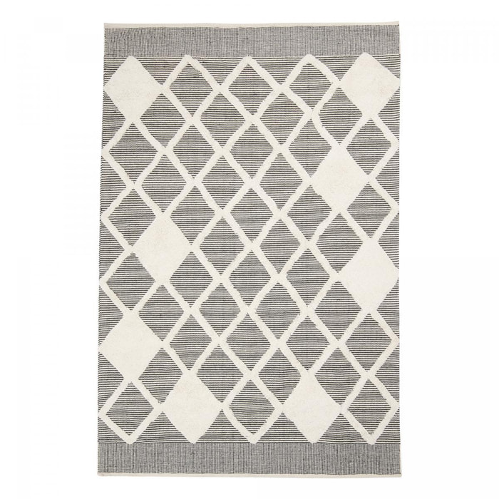 Tapis kilim fait main en coton motif faux uni KEDE