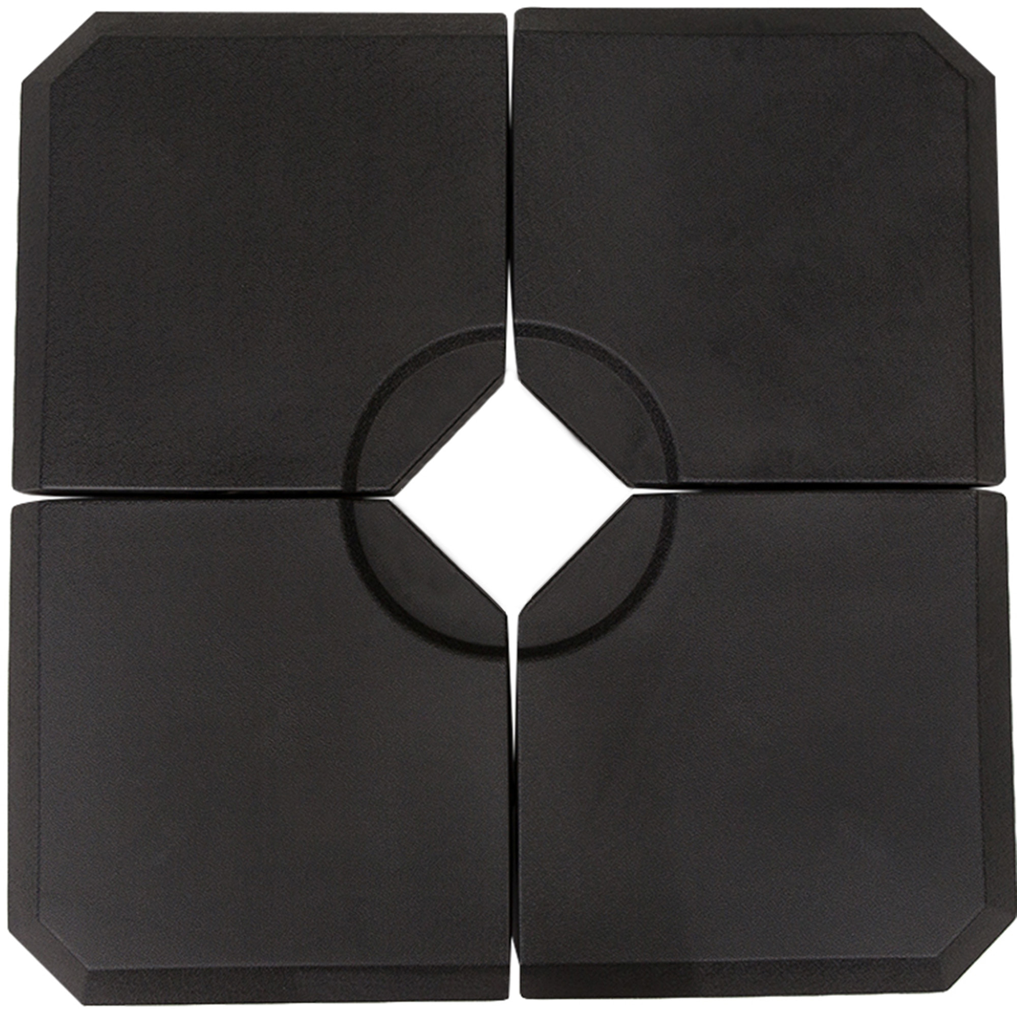 Conjunto 4 Piezas Base para Sombrilla 100x100x9.5cm Negro