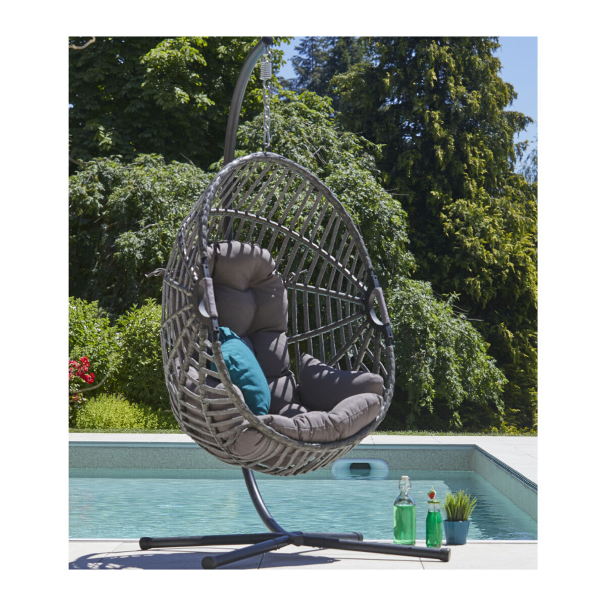 Fauteuil de jardin suspendu - gris anthracite - CANBERRA
