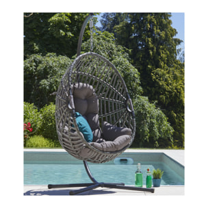 Fauteuil de jardin suspendu - gris anthracite - CANBERRA