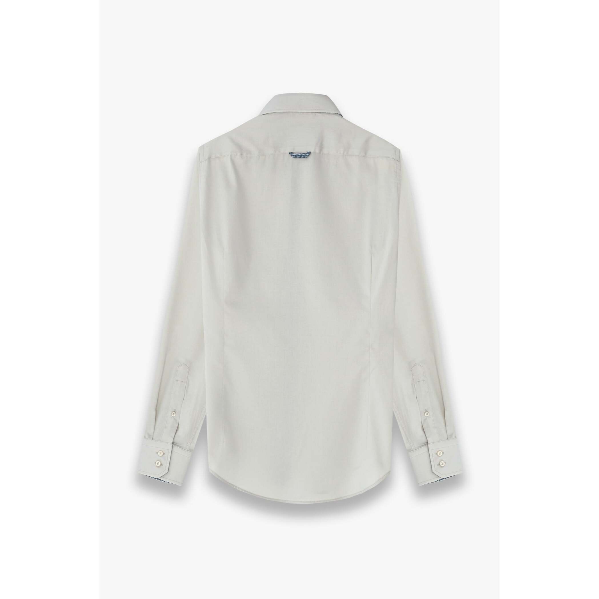 Camicia Uomo 2 Bottoni Button Down Slim Satin Unito Grigio