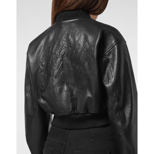 PHILIPP PLEIN Bomber de cuero SIGNATURE