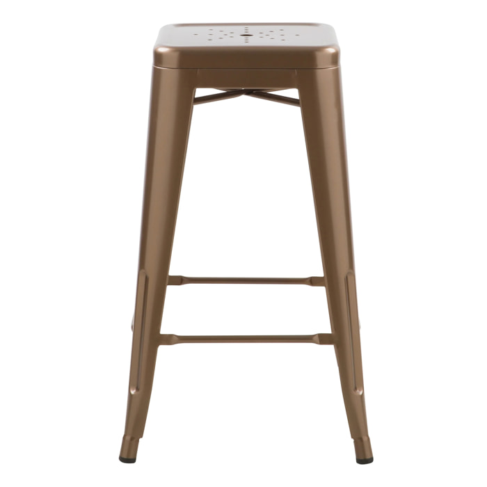 Lot de 2 tabourets pour îlot central 66 cm en métal cuivre mat - Indus