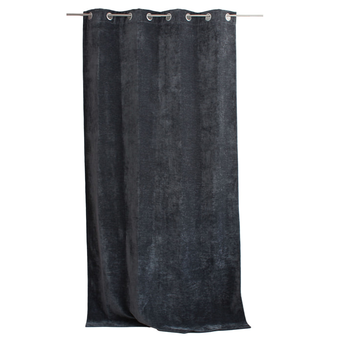 Rideau thermique en velours doublé polaire - Gris Foncé