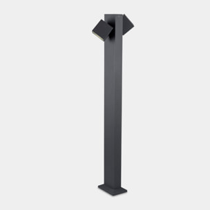 LEDS·C4 Baliza Ip65 Cubus Bollard Led 22W Blanco Cálido - 3000K On-Off Gris Urbano 1031