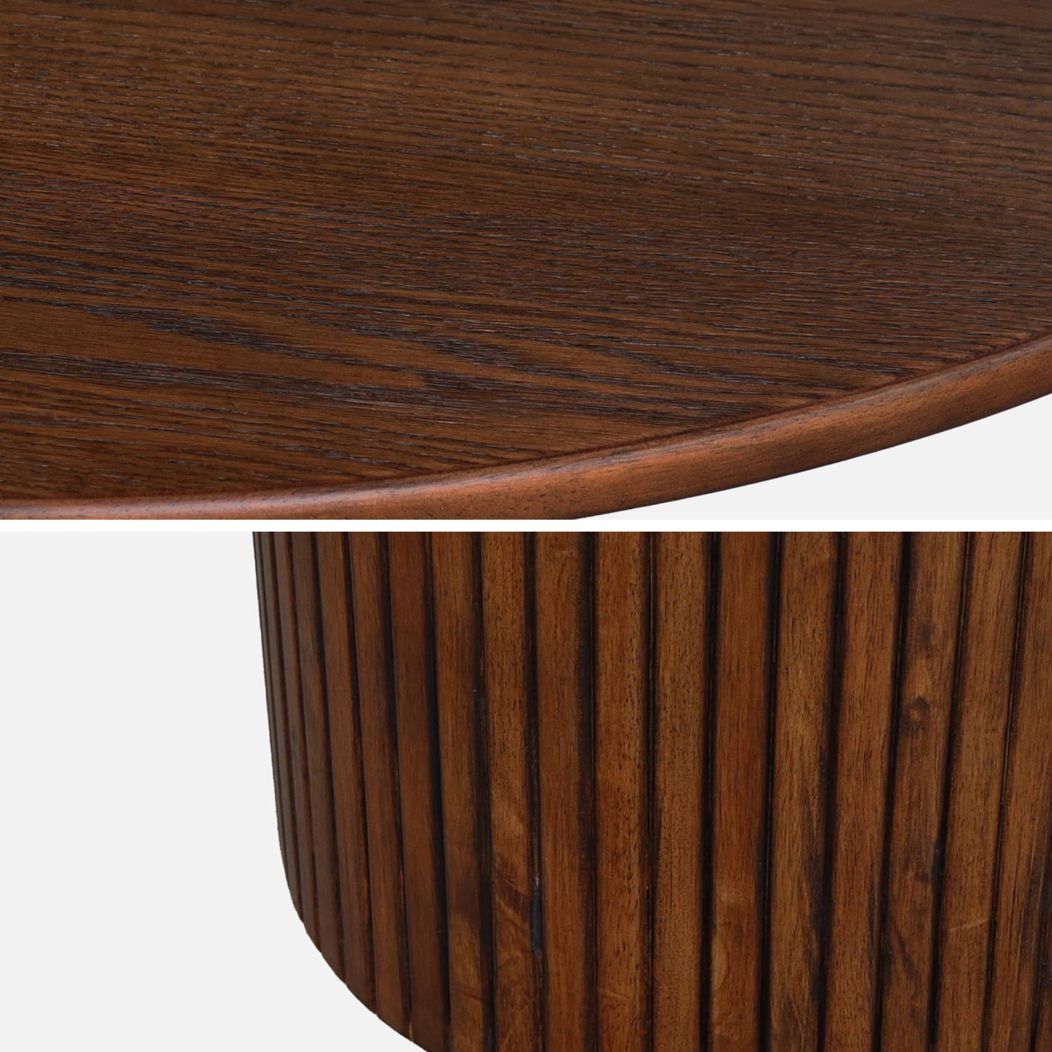 Table à manger ronde bois d'hévéa et placage chêne 4 places ESTELLE
