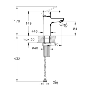 Flow Soft mitigeur de lavabo à levier, taille S, chrome (A42990)