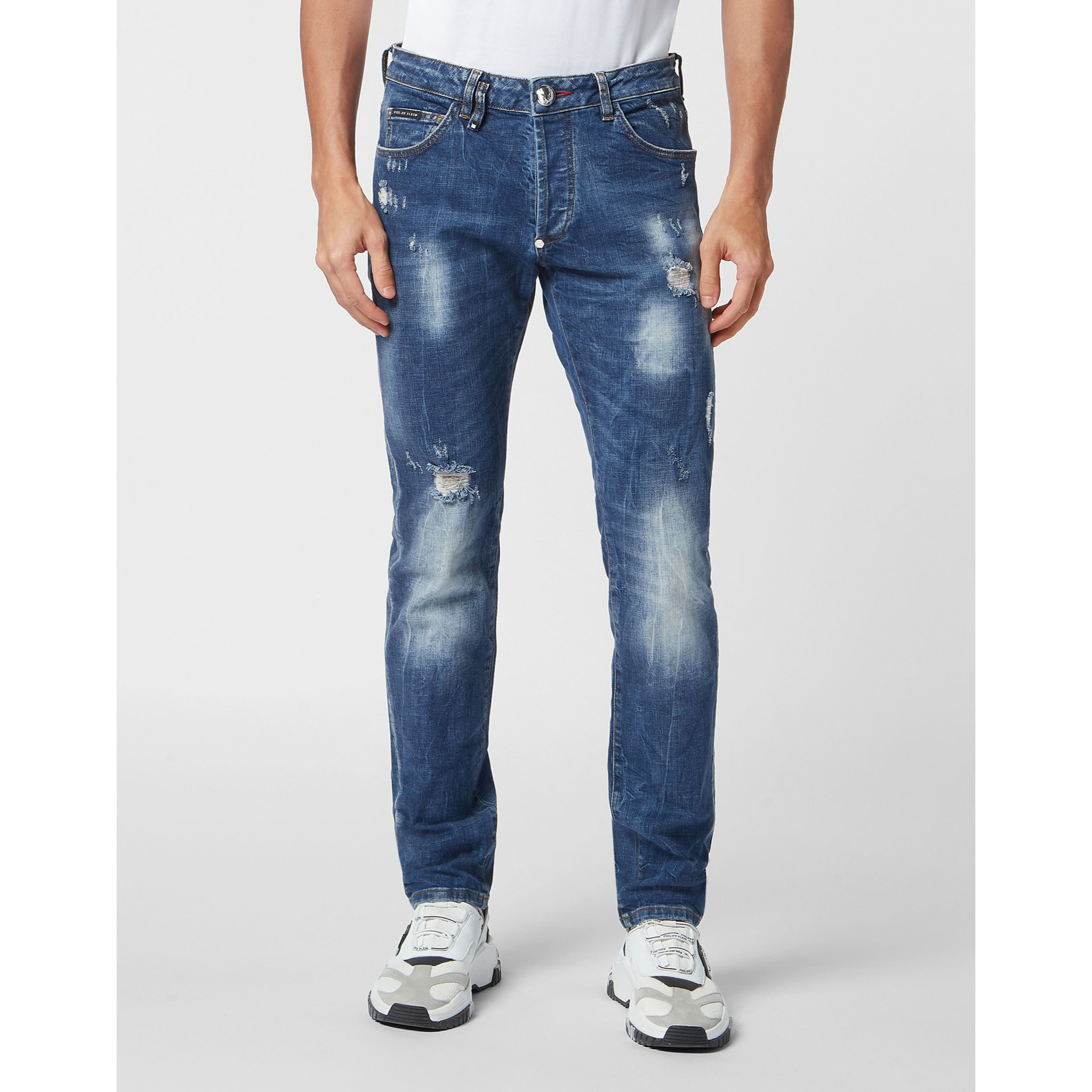 PHILIPP PLEIN Vaqueros de corte recto LION