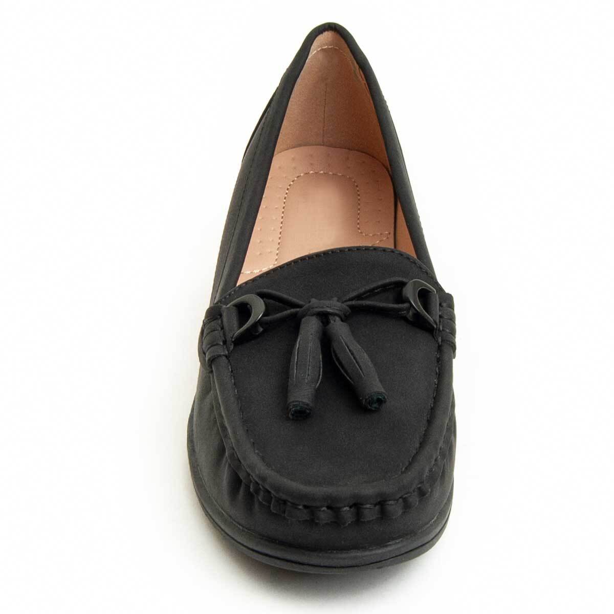 Mocasines De Cuña - Negro - Altura: 3 Cm