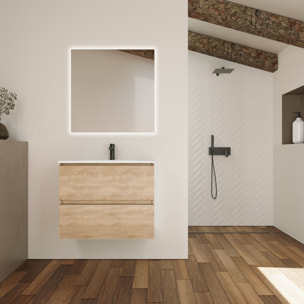 Ensemble Salle de Bain Kaji | 80 cm Bardolin | Deux Tiroirs | Lavabo Encastré| N'inclut pas le Miroir | Alday
