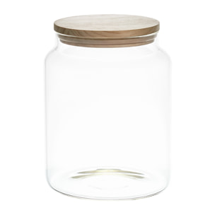Bocal De Conservation Verre Couvercle Bois 2.4l