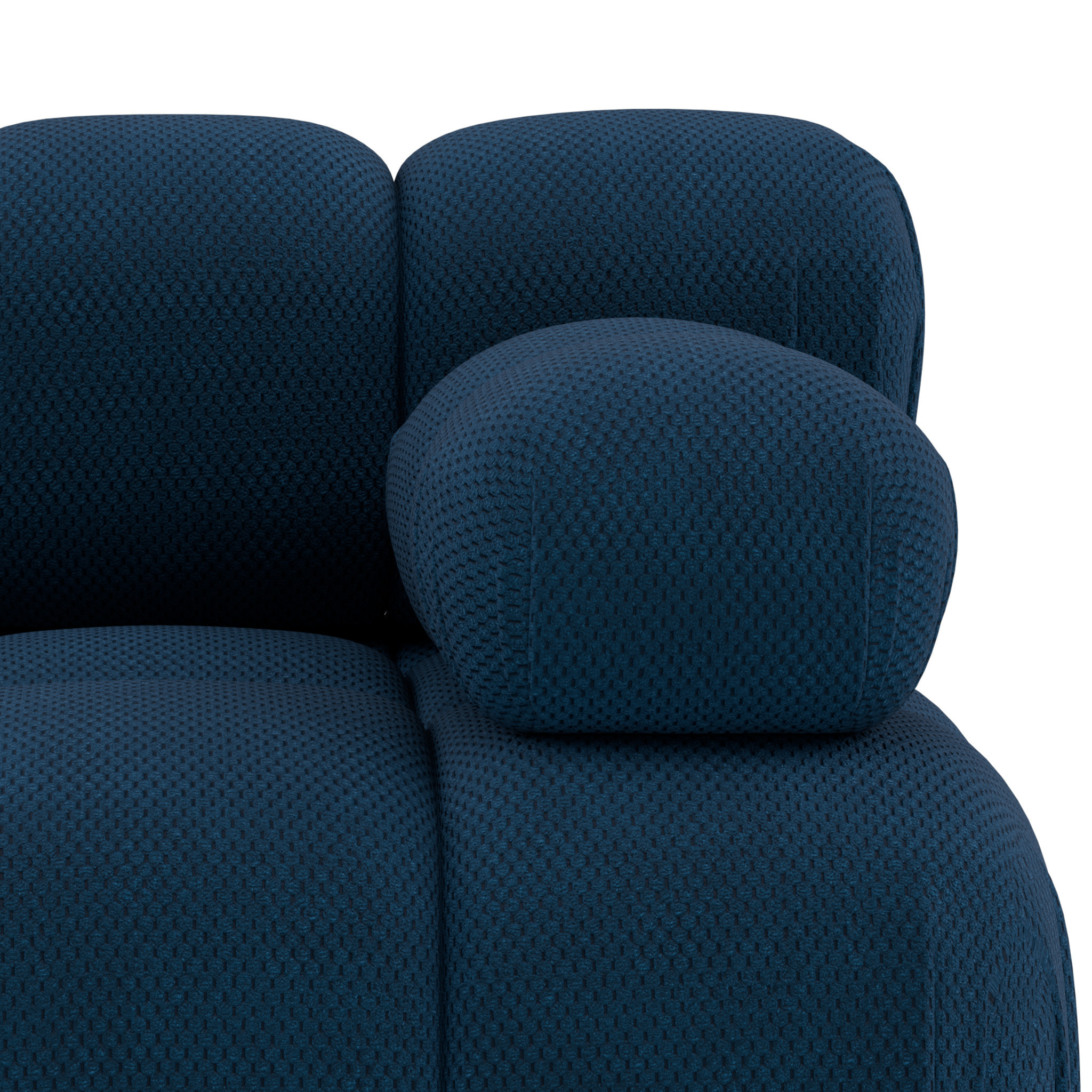Ruby - module d'assise droit en velours texturé - Bleu