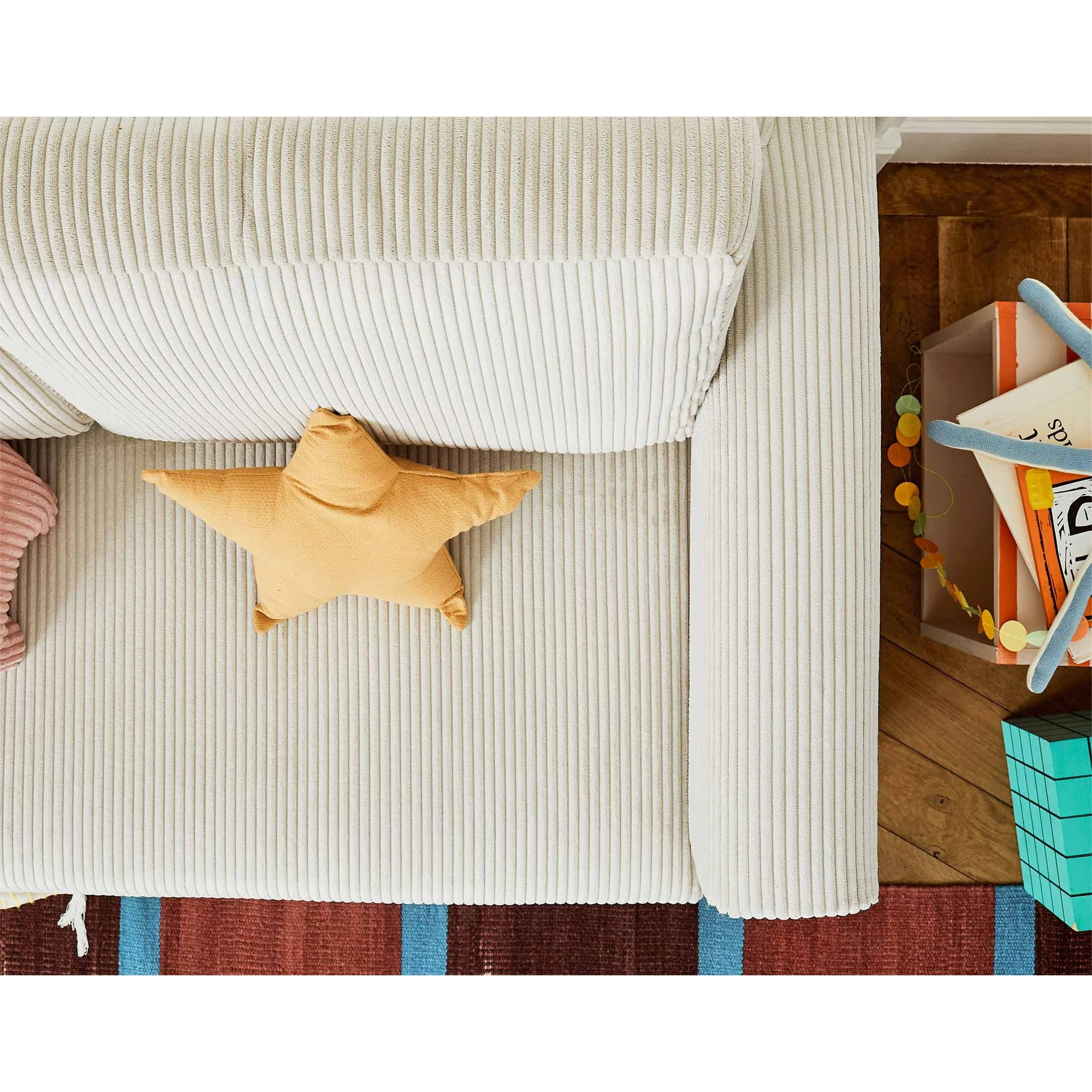 Marilia - canapé 2 places - convertible déplimousse - en velours côtelé - Beige