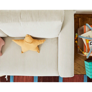 Marilia - canapé 2 places - convertible déplimousse - en velours côtelé - Beige