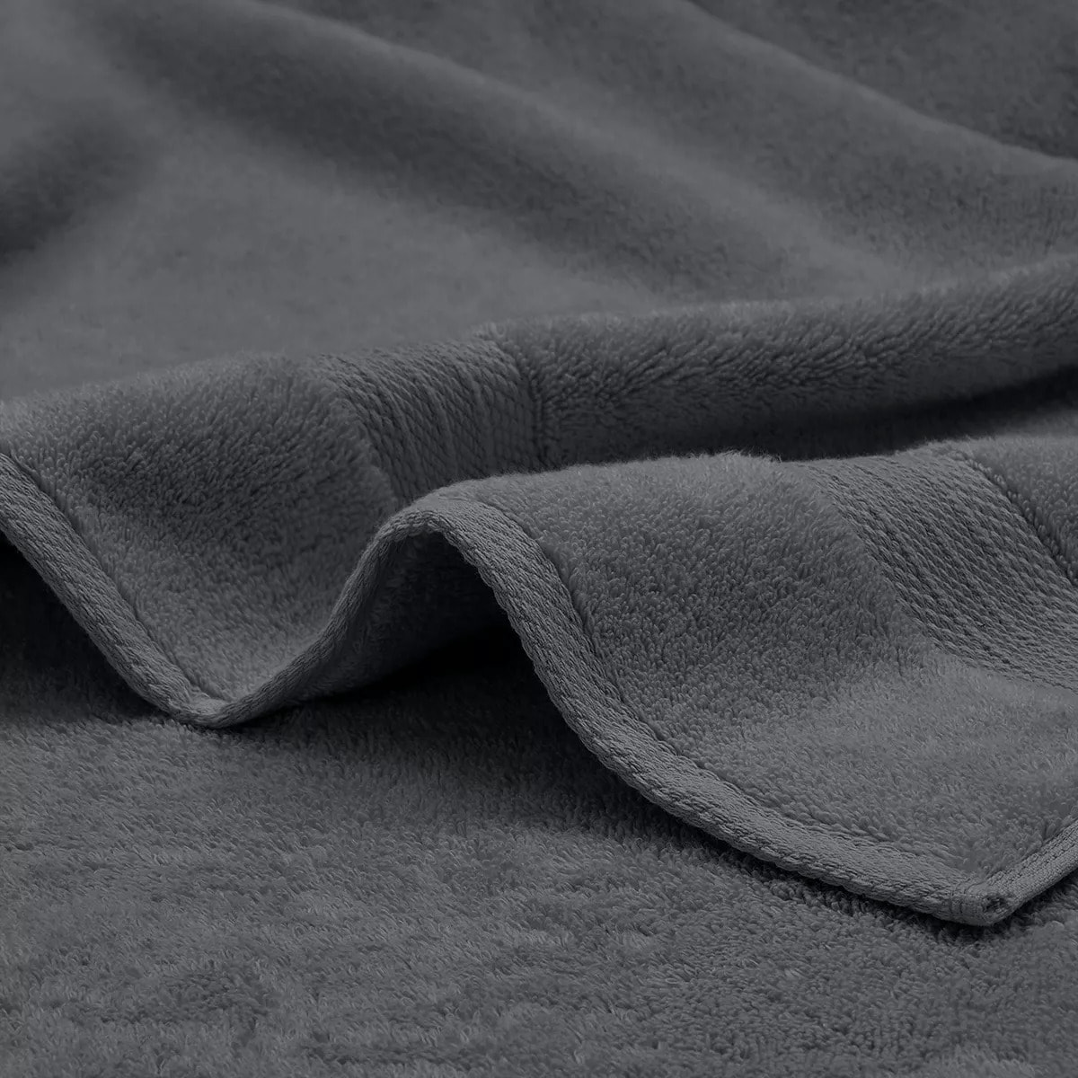 Serviette eponge pur coton 550 g/m² uni anthracite Elea carbone
