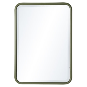 HELENA - Miroir rectangulaire angles arrondis en métal vert