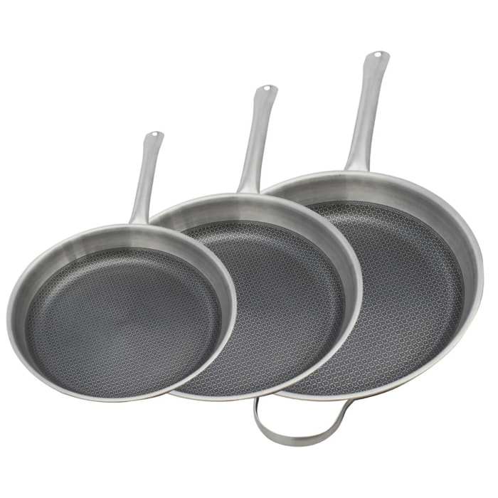 Lot de 3 Poêles Elo Relief Solutions 24, 28 et 32 cm sans PFAS