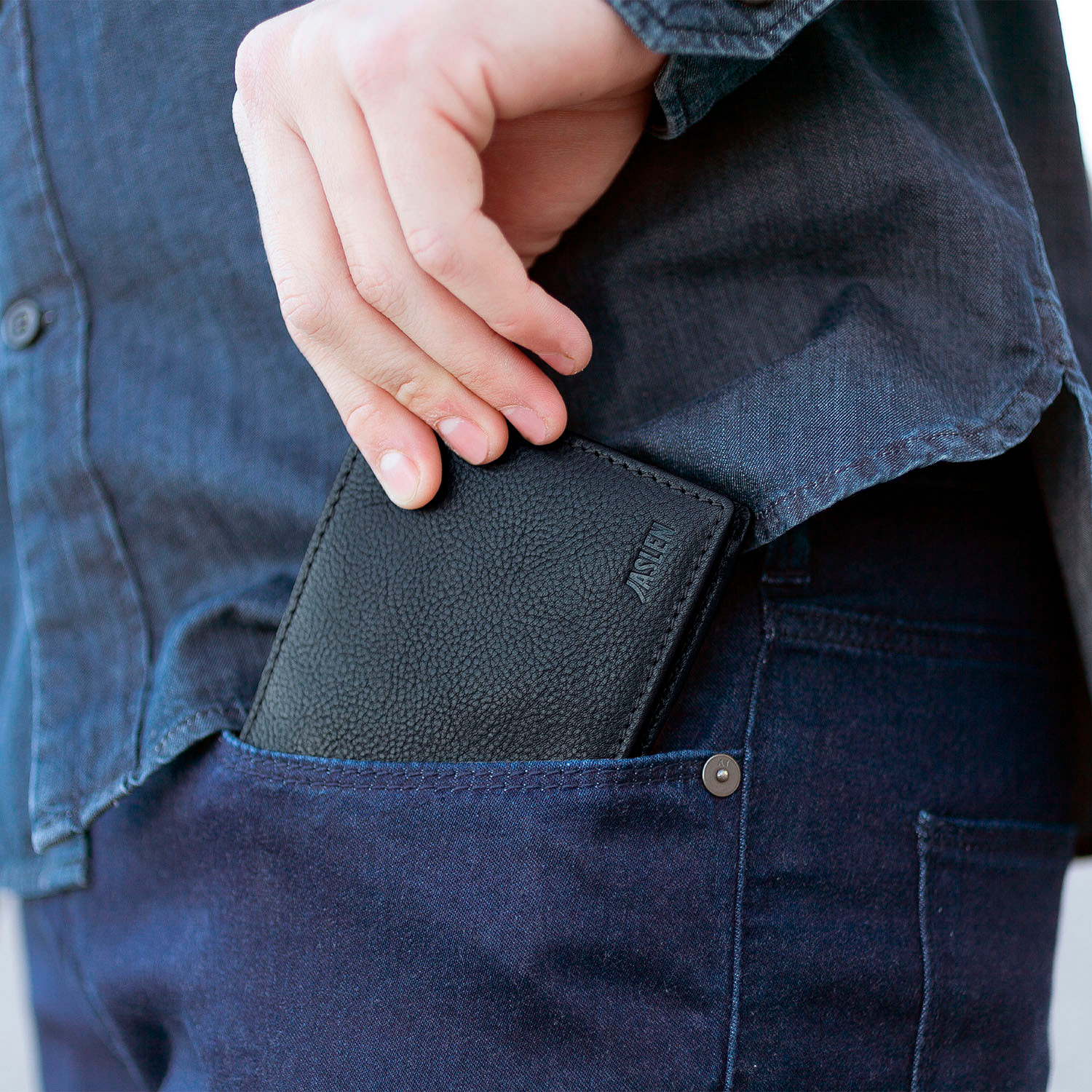 Cartera Hombre Piel Jaslen Hannover Negro