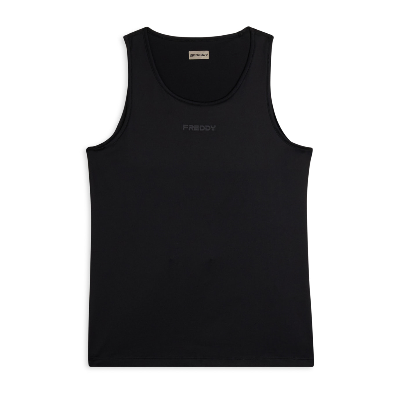 Canotta sportiva in tessuto traspirante con logo glitter