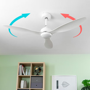 Ventilador de Techo con Luz LED y 3 Aspas ABS Flaled InnovaGoods Blanco 36 W 52" Ø132 cm