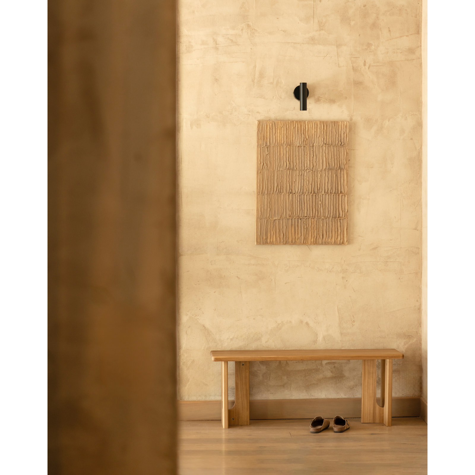 Banc en bois massif de peuplier en 120x33cm Hauteur: 45 Longueur: 120 Largeur: 33