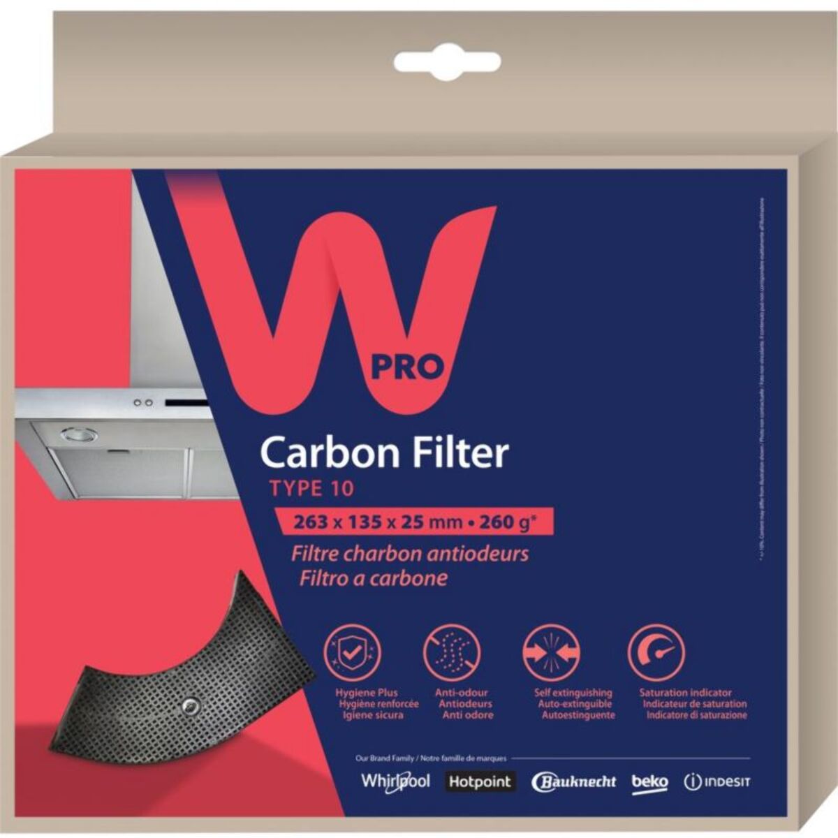 Filtre hotte WPRO CHF85/01