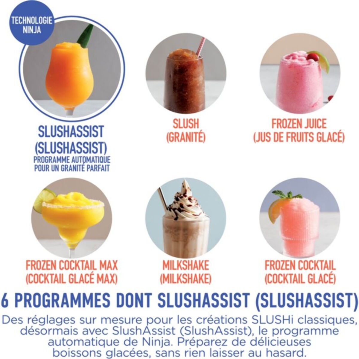 Machine à granita NINJA Slushi Max FS605 Granités, Cocktails Glacés, Milkshakes, 5 Programmes, 4,4 L, Maintien au Froid 12H