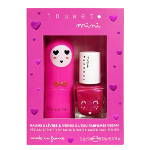Duo Mini Fushia - Coffret Baume à Lèvres + Mini Vernis à ongles