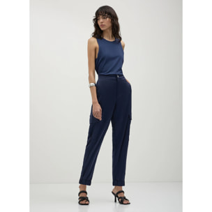 Pantalone cargo satinati