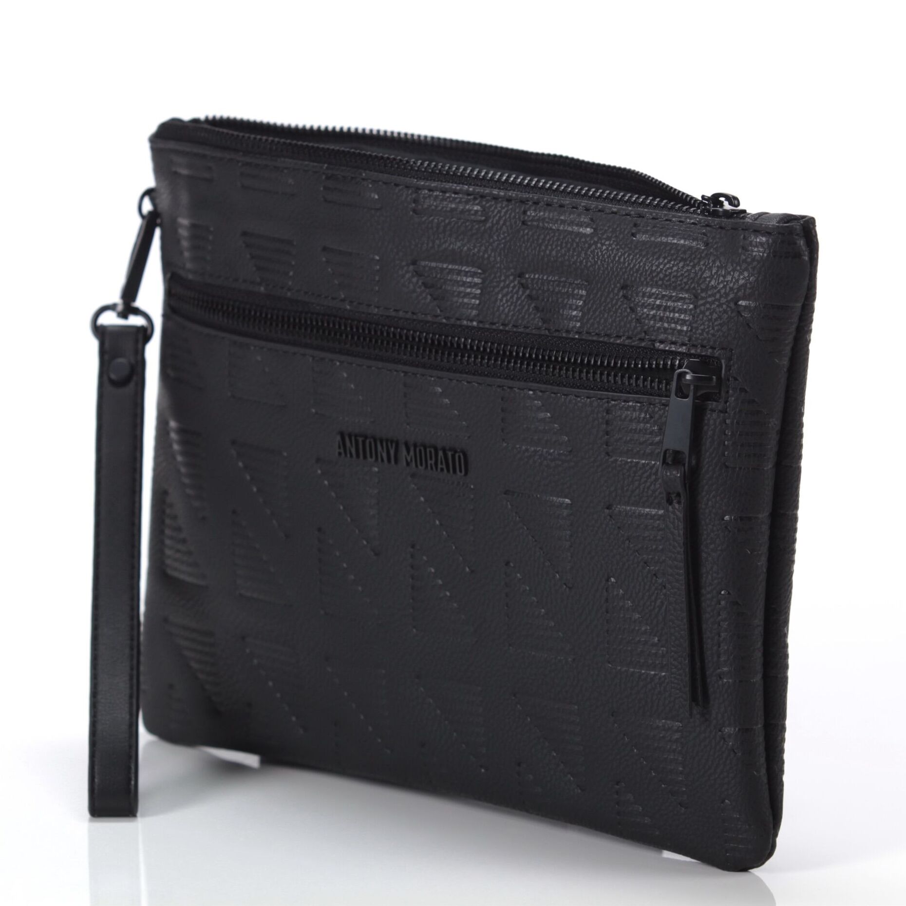 Borse Antony Morato Pouch In Tumbled Pu Stampato Nero Nero