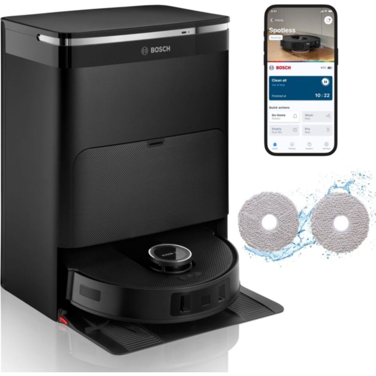 Robot Aspirateur Laveur BOSCH Spotless Max Noir