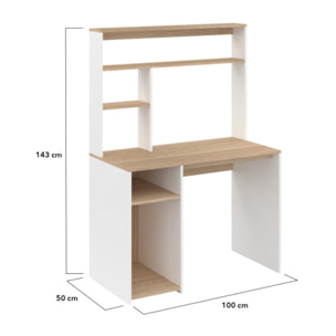 Bureau avec étagères Danny - Bois - Blanc