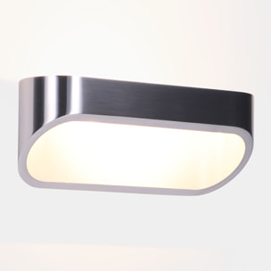 LEDS·C4 Aplique oval 180mm led 4.8w 3000k aluminio satinado 340lm