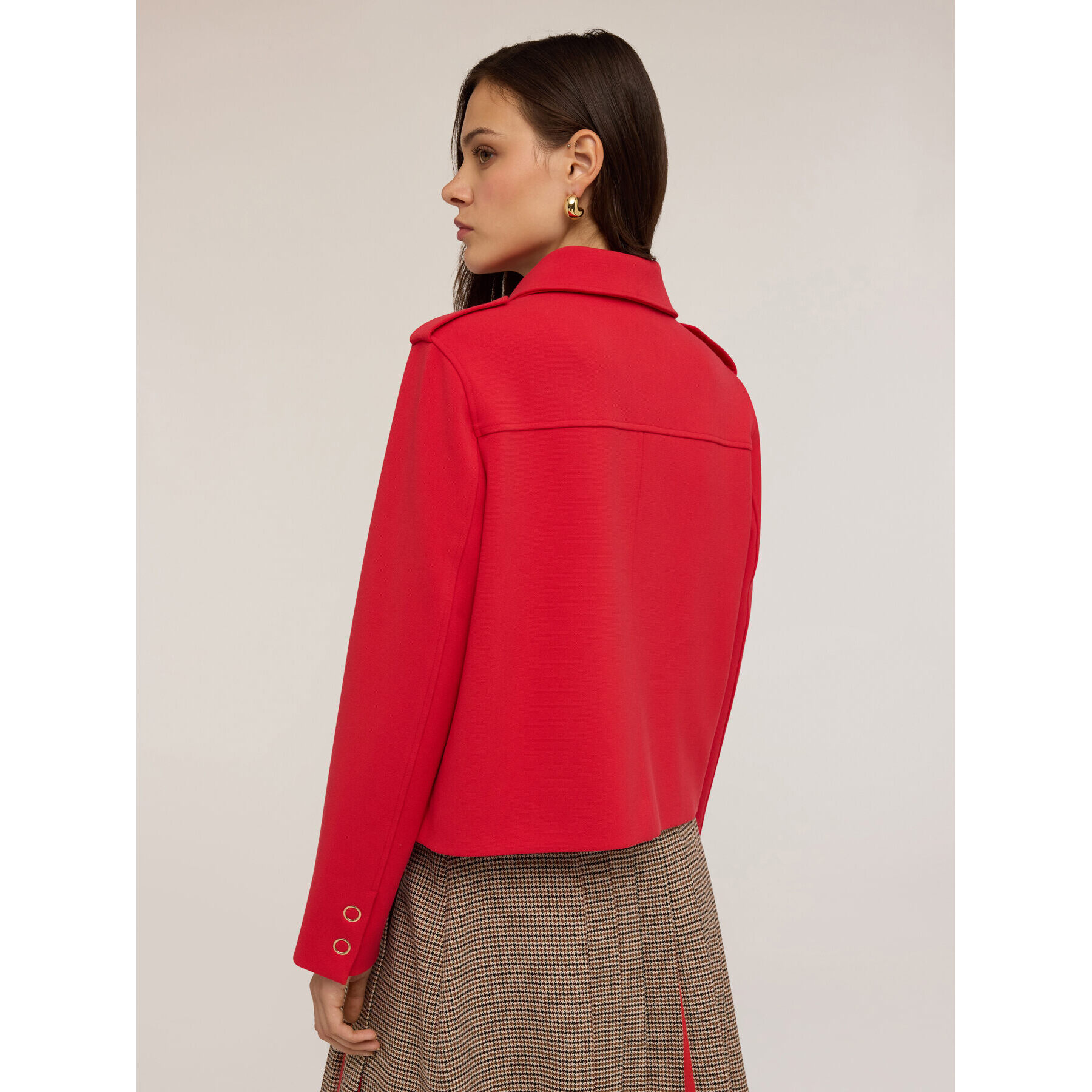 Motivi - Chaqueta de mezcla de viscosa con solapas - Rojo