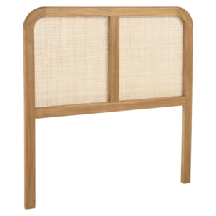 AMY - Tête de lit en bois de mindi et rotin naturel pour lits 80/90cm AMY
