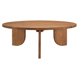 SIXTINE - Table basse ronde 100x100cm en bois de teck recyclé