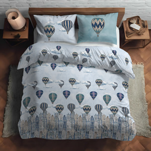 Parure copripiumino volare blu 100% cotone