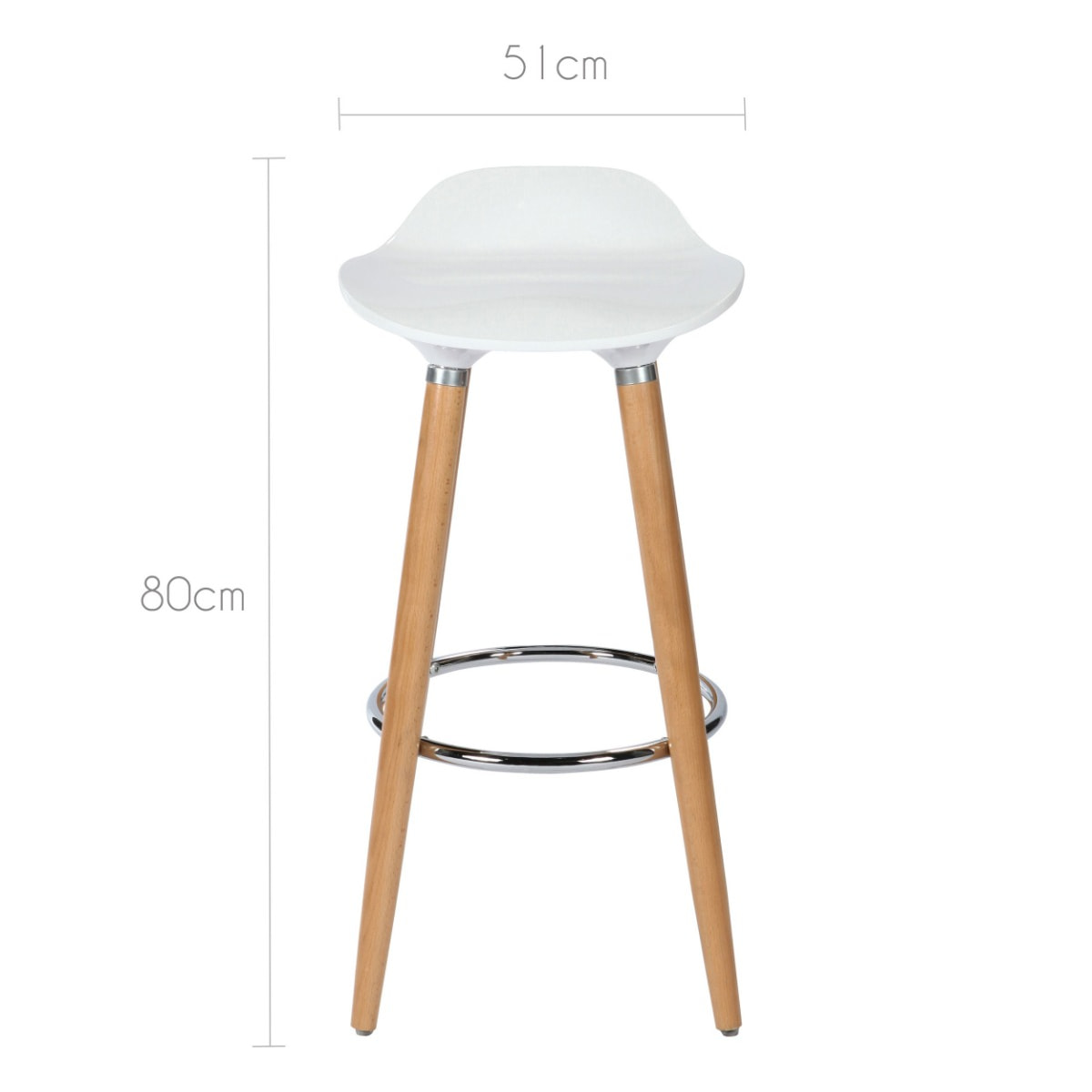 Tabouret de bar Italien blanc 73 cm (lot de 2)