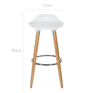 Tabouret de bar Italien blanc 73 cm (lot de 2)